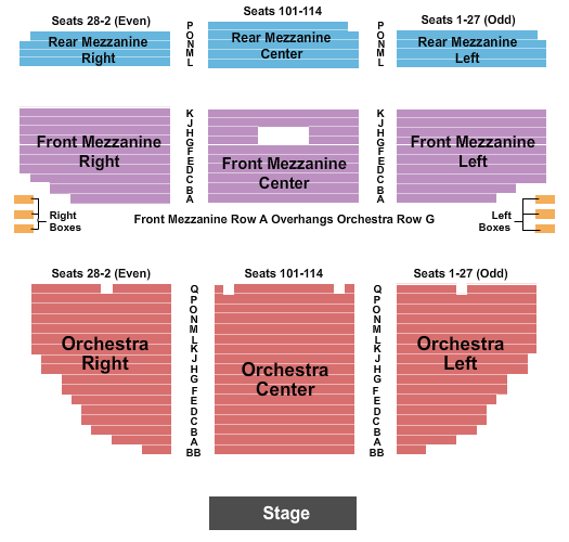 Nederlander Theatre Redwood Seating Chart